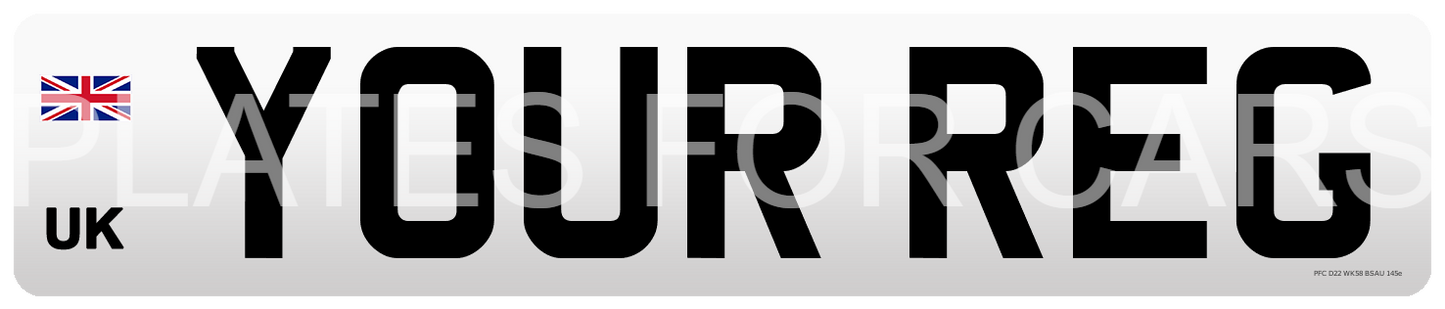 Number Plate - UK Flag Front Oblong