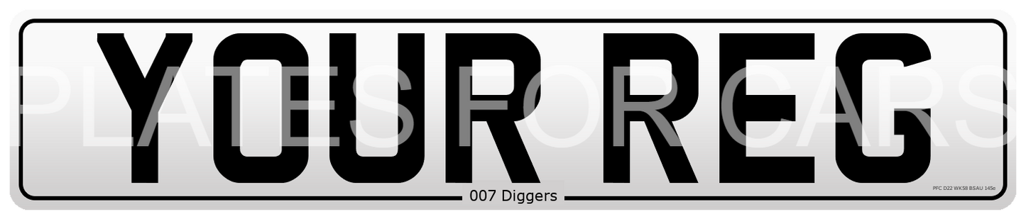 Number Plate - Front White Oblong