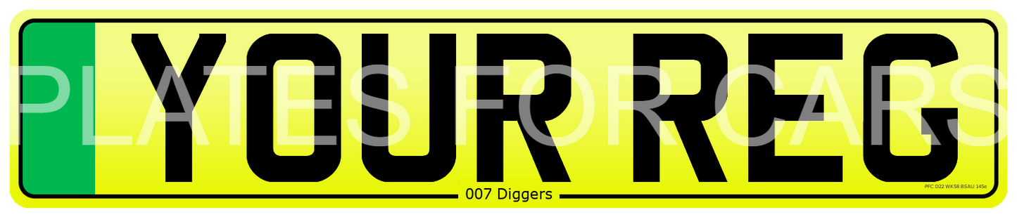Number Plate - Green EV Rear Oblong