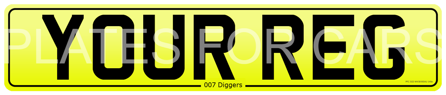 Number Plate - Front White and Yellow Rear Oblong Pair