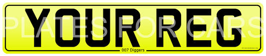 Number Plate - Front White and Yellow Rear Oblong Pair