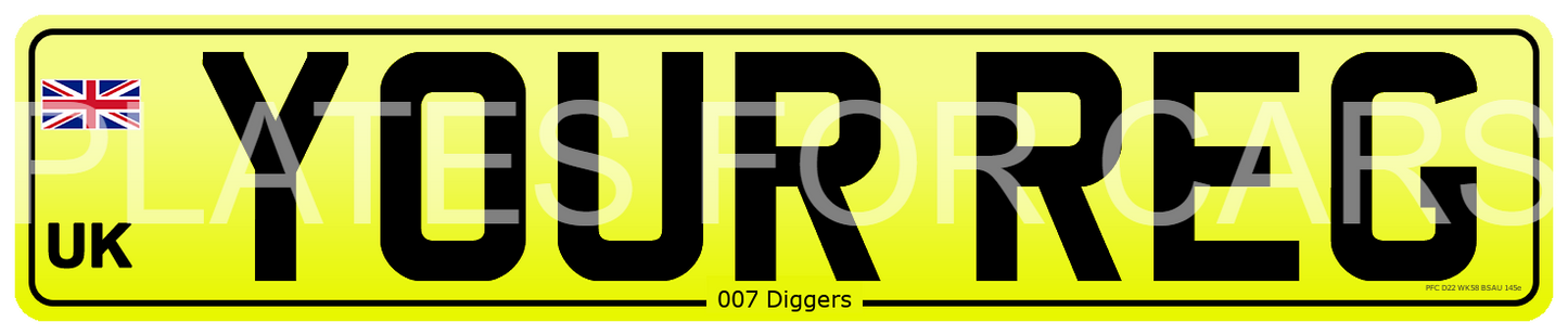 Number Plate - UK Flag Rear Oblong