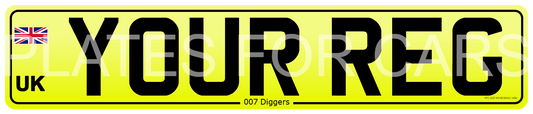Number Plate - UK Flag Rear Oblong
