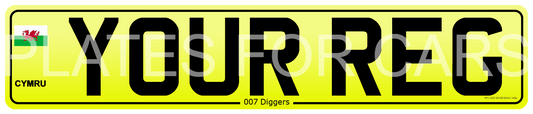 Number Plate - Cymru Dragon Rear Oblong