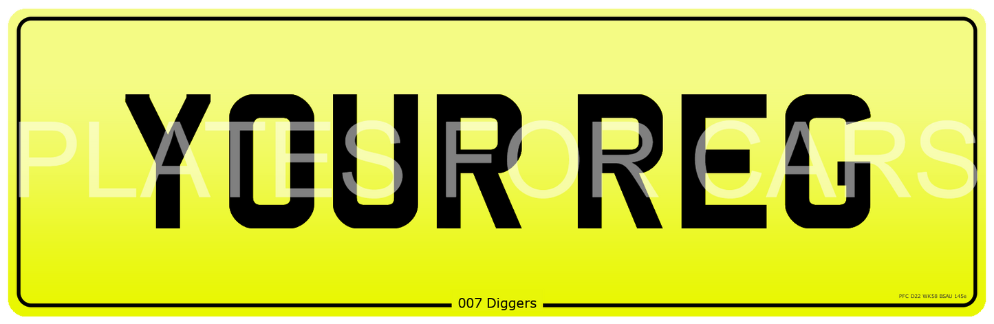 Number Plate - Large 4x4 Rear Oblong Yellow