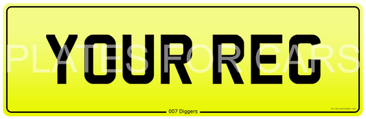 Number Plate - Large 4x4 Rear Oblong Yellow